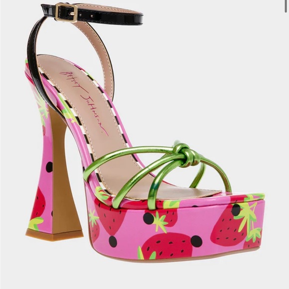 Betsey Johnson Platform Heels | Pink Strawberry Barbie - Picture 3 of 7